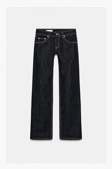 JEANS TRF WIDE LEG VITA BASSA - Blu Marino scuro di Zara