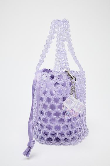 BEADED CYLINDRICAL BUCKET BAG - Violet by Zara - Image 2