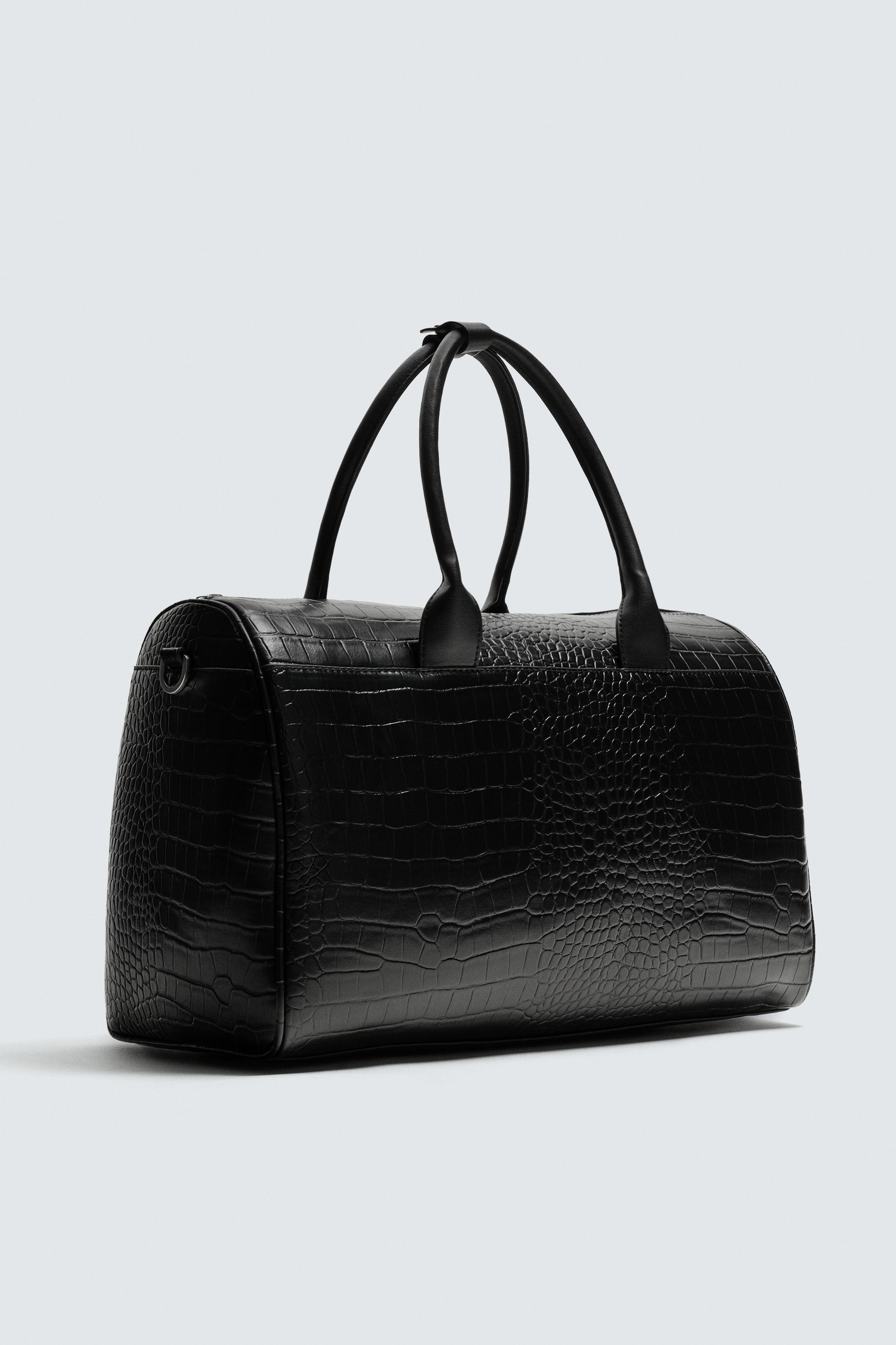 クロコ型押しトラベルバッグ - ブラック | ZARA Japan / 日本