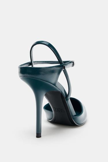 CHAUSSURES À TALONS ET BRIDES ARRIÈRE - Bleu roi de Zara - Image 9