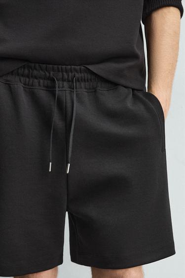 ΒΕΡΜΟΥΔΑ JOGGER RELAXED FIT INTERLOCK - Μαύρο του Zara