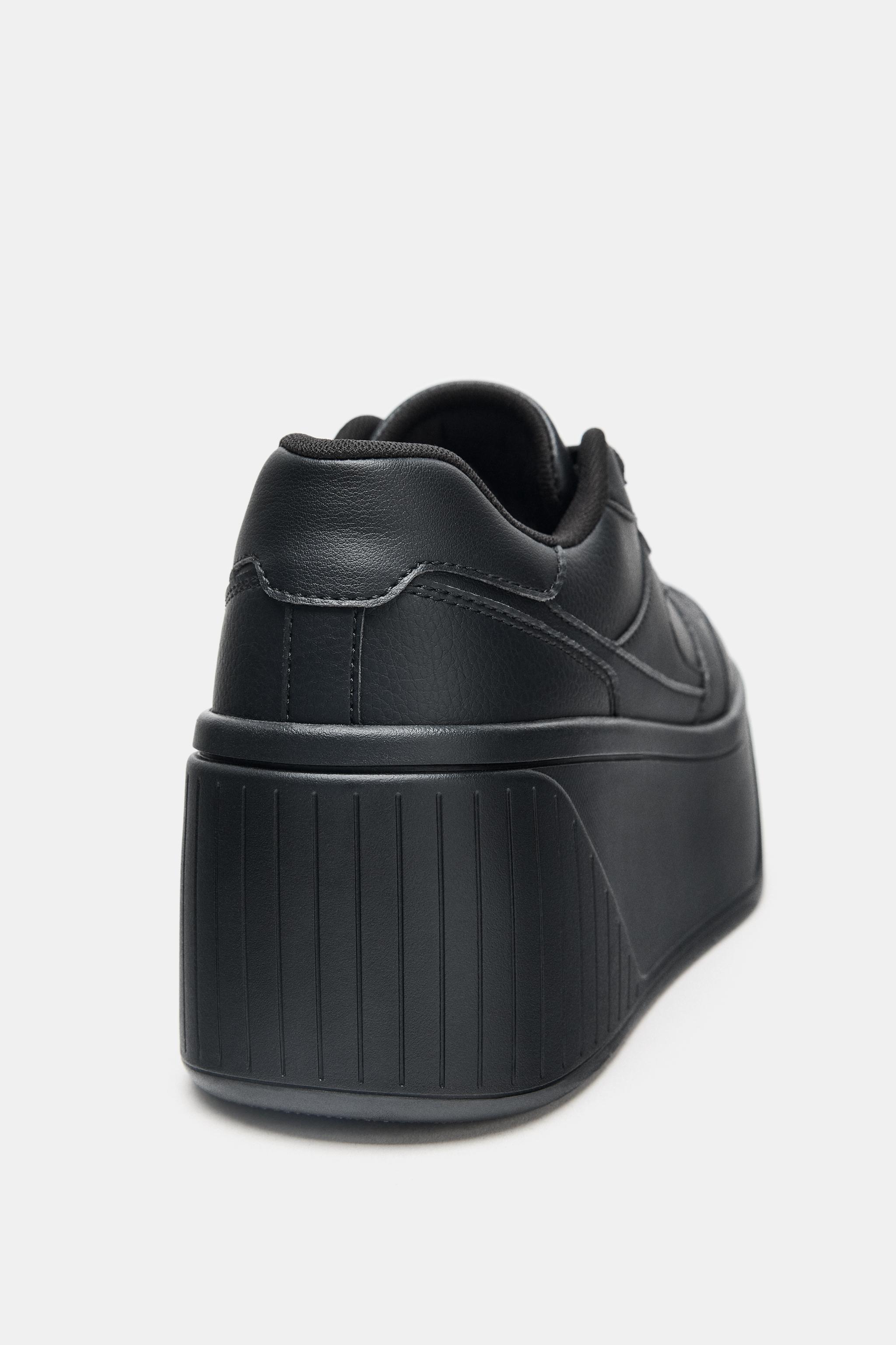 ZARA プラットフォームスニーカー 37サイズ(JP24cm)新品ブラック プラットフォームスニーカー - ブラック | ZARA Japan / 日本