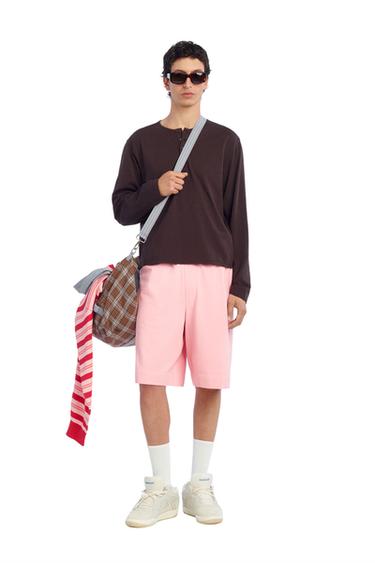 REGULAR FIT HENLEY T-SHIRT - Brown by Zara - Image 0