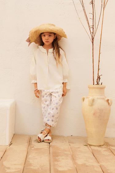 Zara LIMITED EDITION FLORAL TEXTURED PANTS - Printed - Image 0