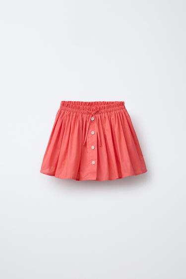 BUTTON BERMUDA SKORT - Red by Zara - Image 0