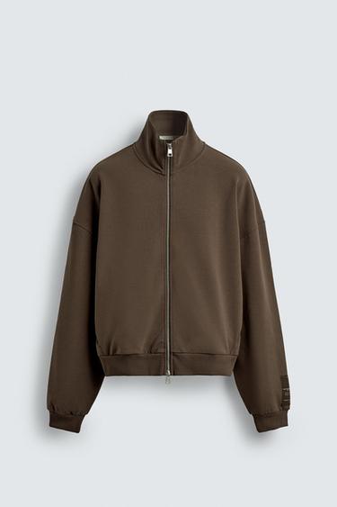 INTERLOCK-JACKE MIT ETIKETT - Braun von Zara