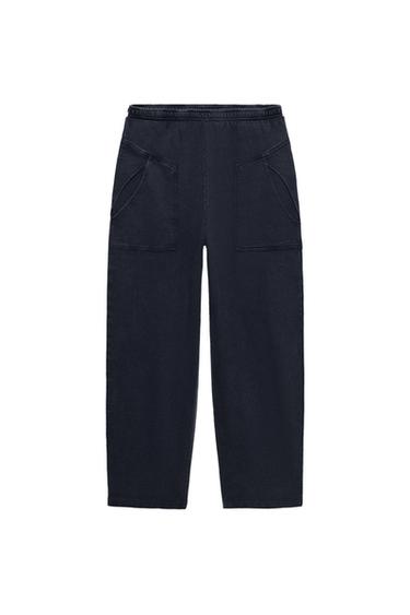 COTTON POCKET TROUSERS - Navy blue by Zara