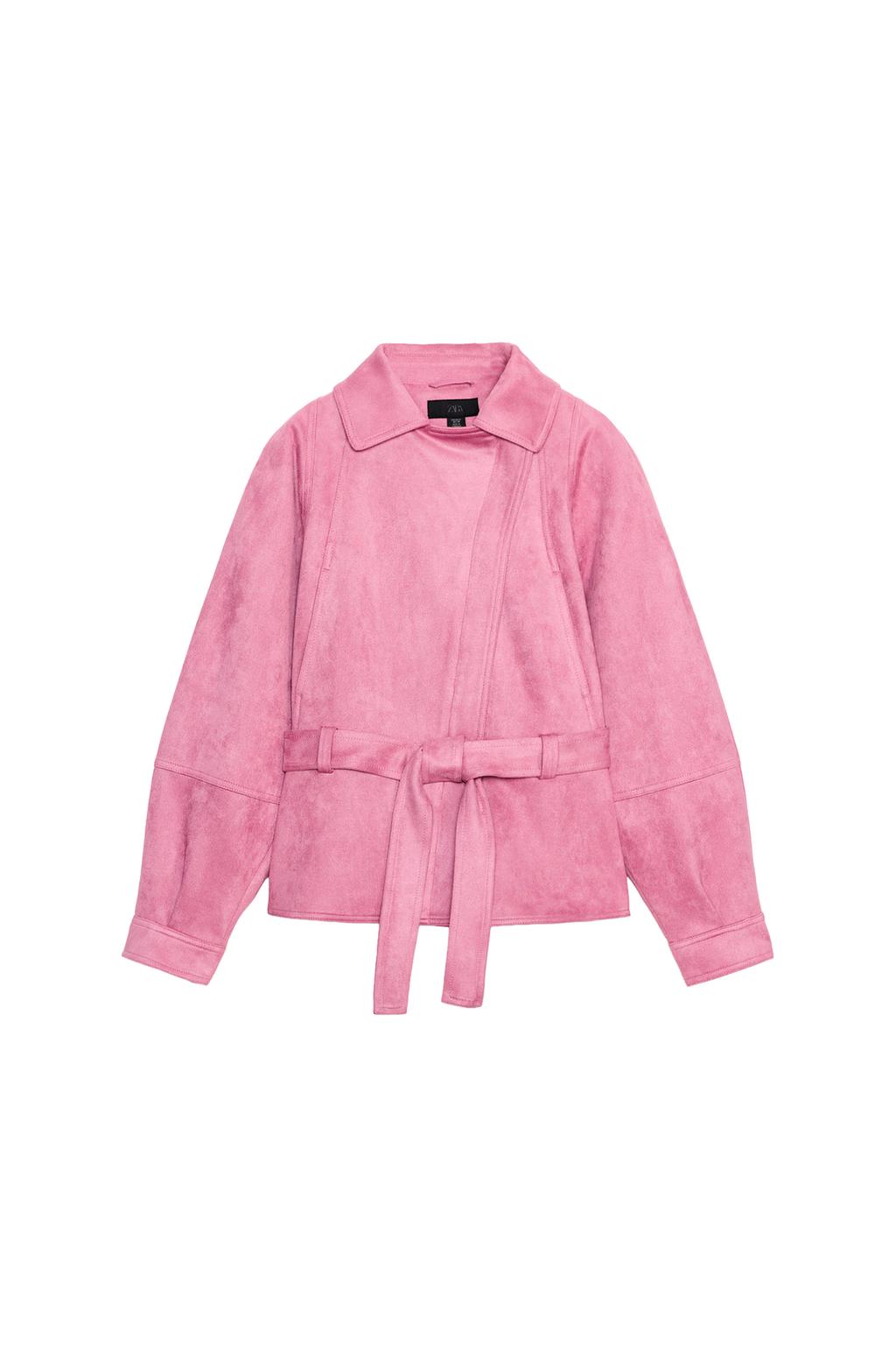 FAUX SUEDE BELTED JACKET - image 3