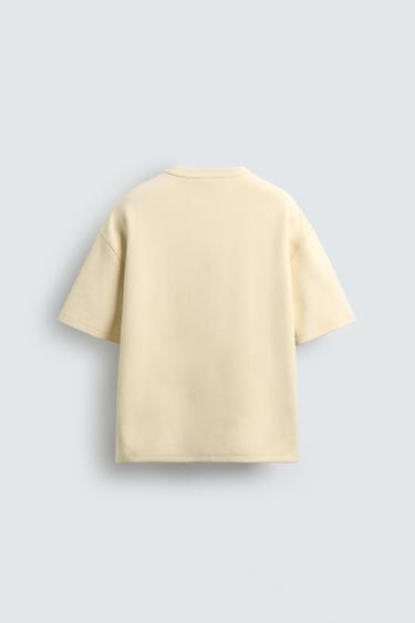 SUDADERA RELAXED FIT MANGA CORTA - Amarillo medio de Zara