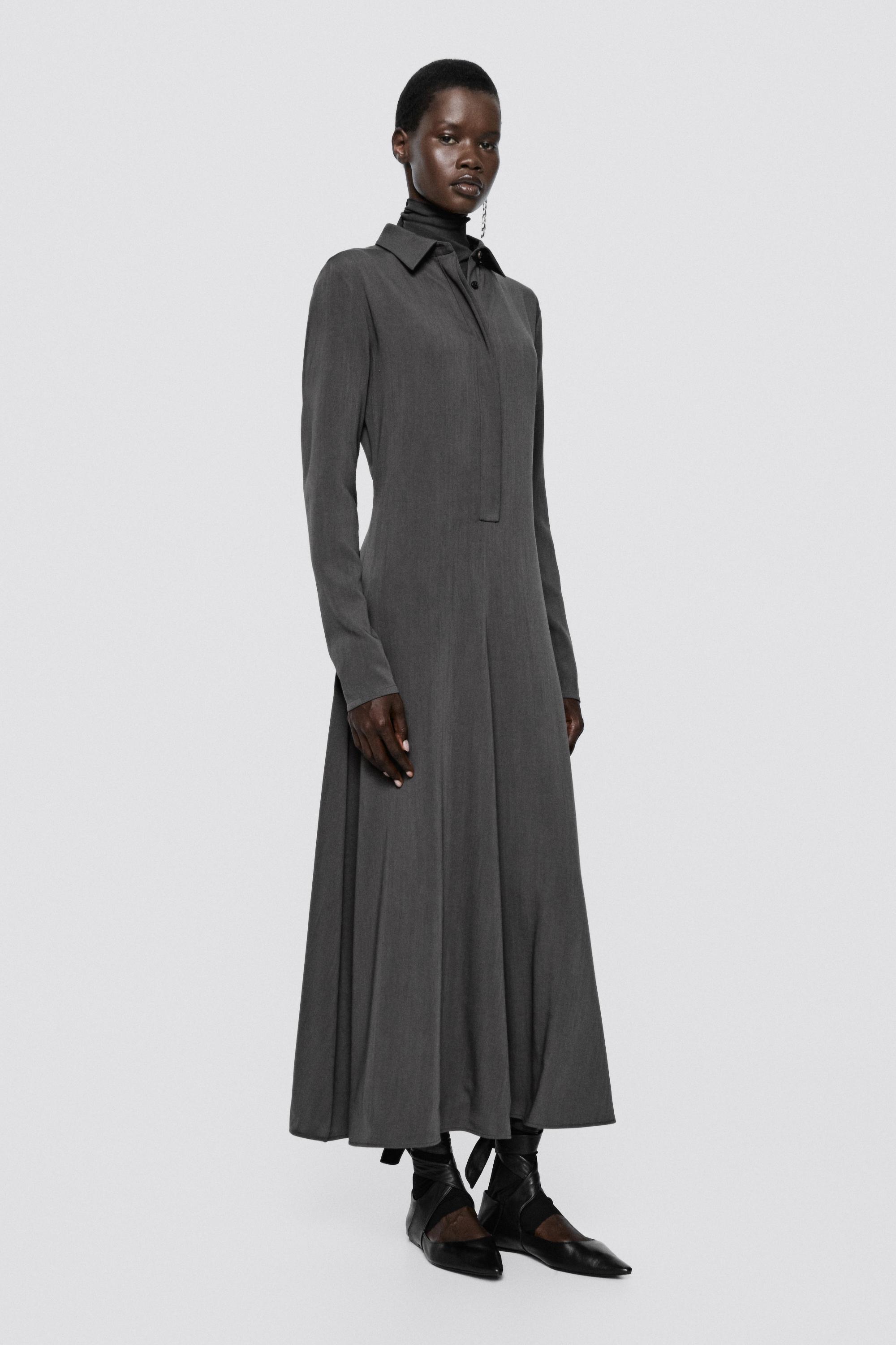 Flowing wool blend shirt dress - LIMITED EDITION