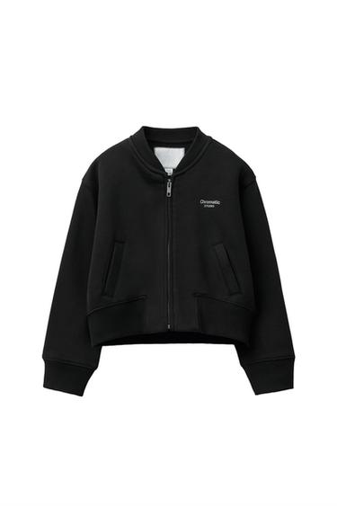 RUBBERISED SLOGAN JOGGING SWEATSHIRT - Black by Zara