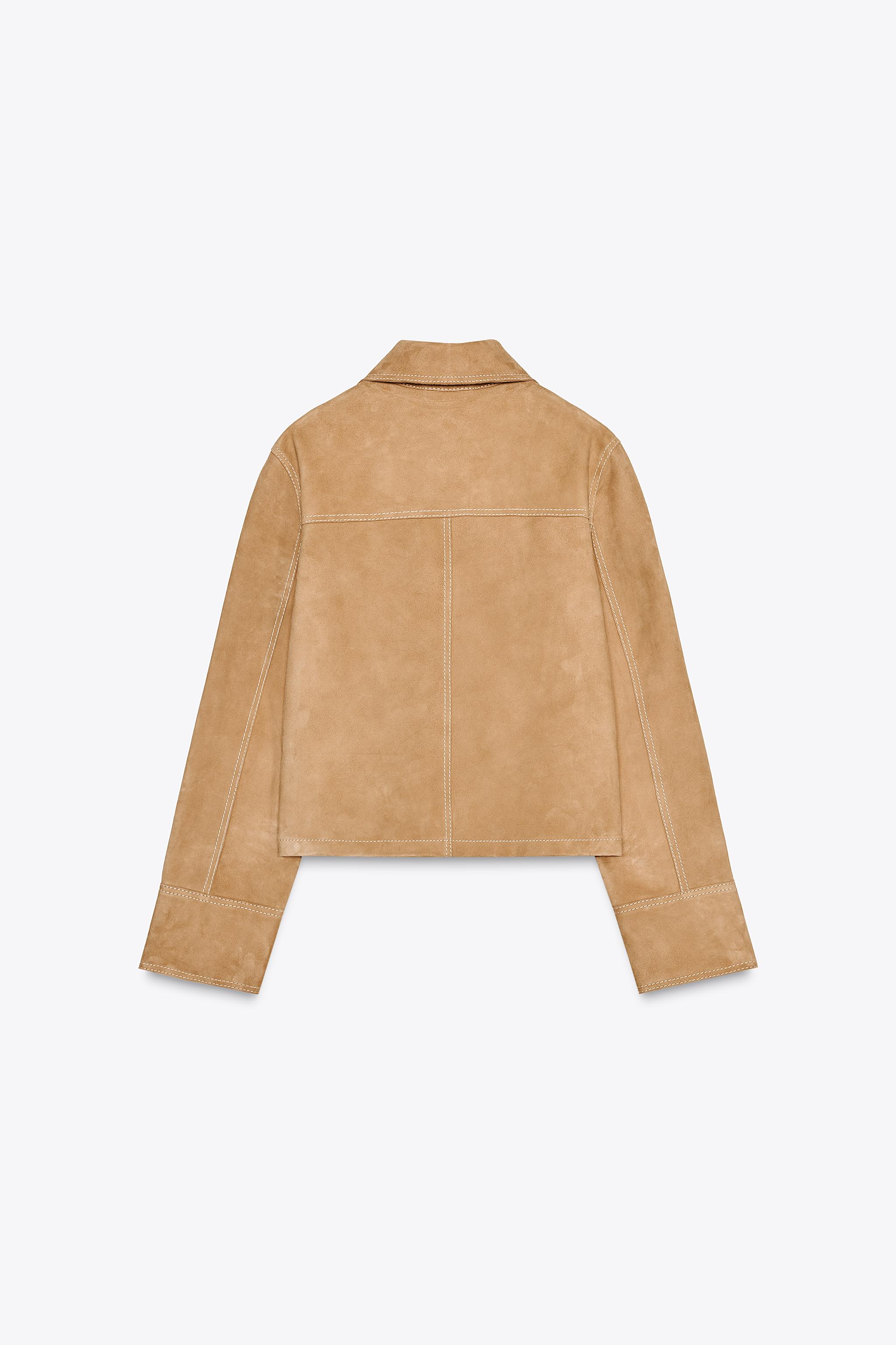 Zara Braun Wildlederjacke Imitat WILDLEDERJACKE 100 ZW COLLECTION