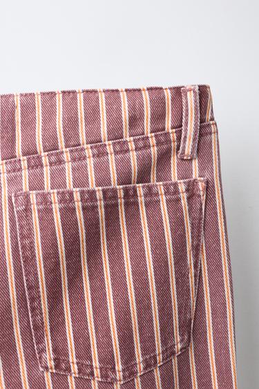 JEANS WIDE LEG COM PASSANTES - Listra Vermelha da Zara