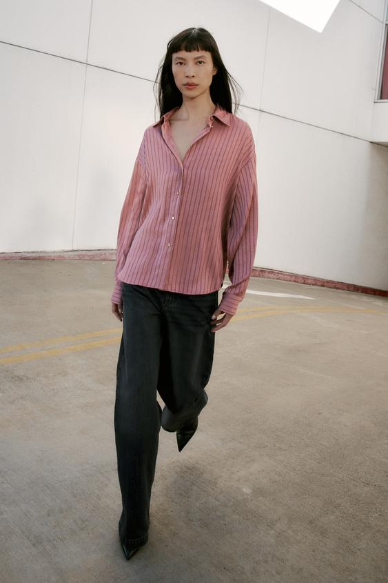 SATIN EFFECT STRIPED SHIRT