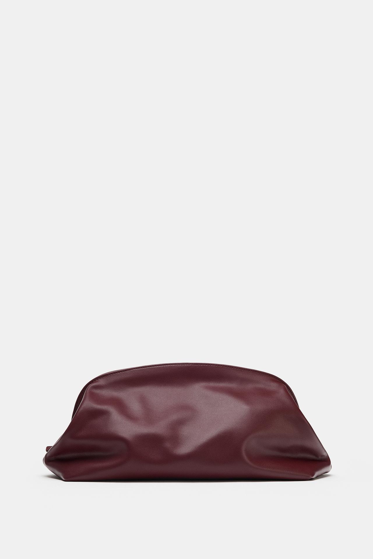 LEATHER CLUTCH BAG — Red