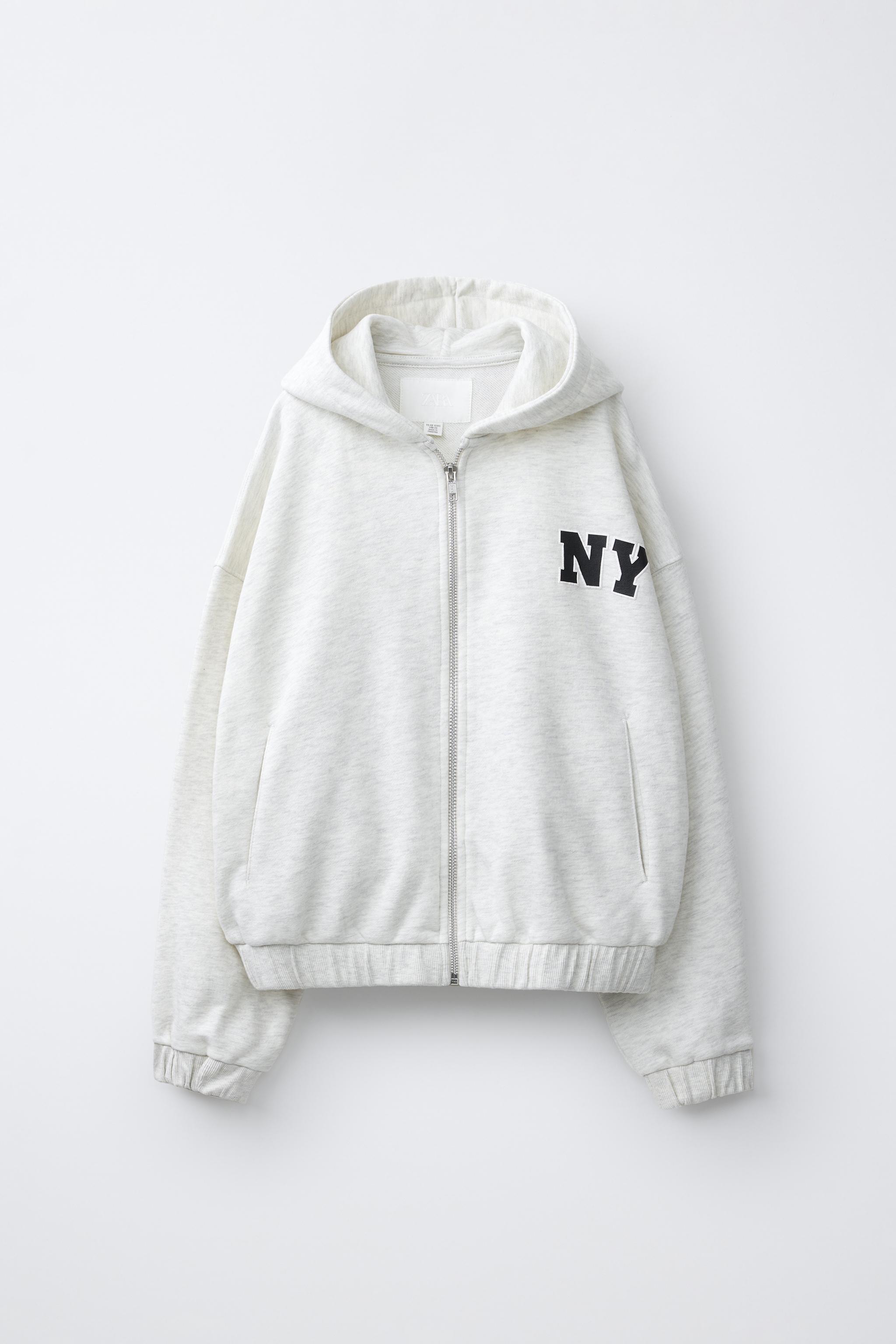 ZIPPERED HOODIE SWEATSHIRT - Gray marl | ZARA Canada