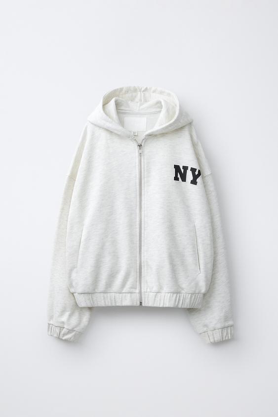 SUDADERA CREMALLERA CAPUCHA - Gris vigoré de Zara - Imagen 0