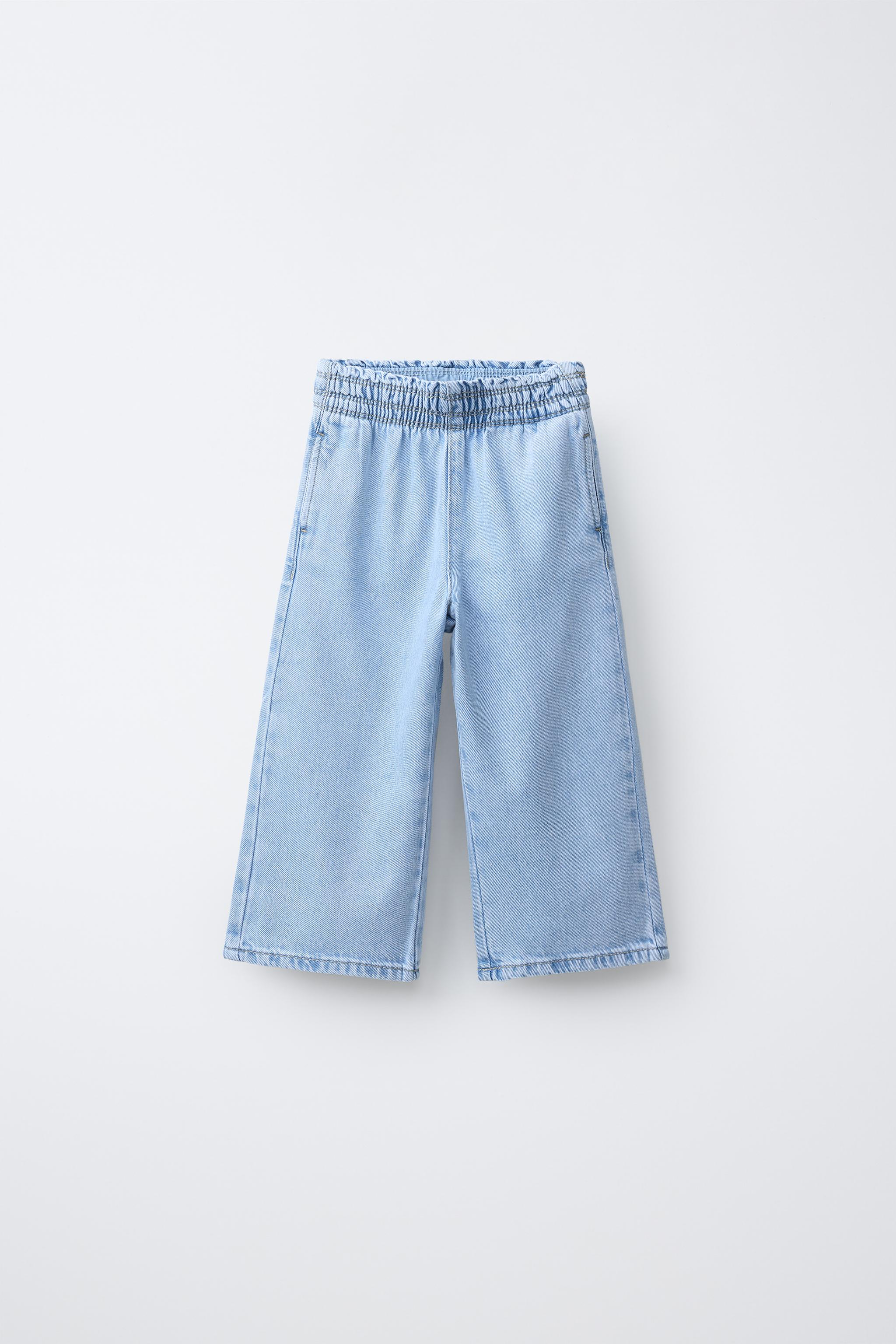 スパンコール装飾 ライトブルーデニム ワイドレッグdrip ワイドレッグデニムパンツ - ライトブルー | ZARA Japan / 日本