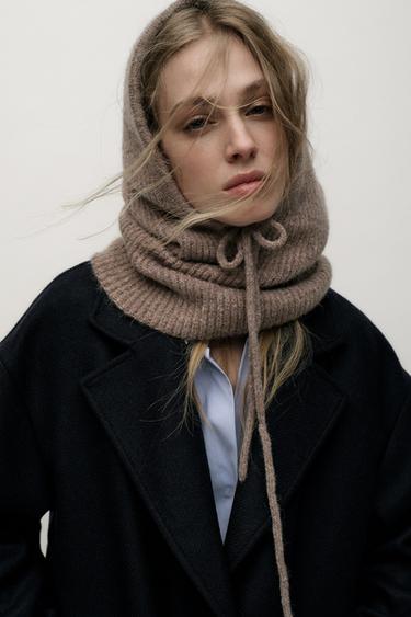 CAPUCHE CÔTELÉE AVEC CORDON - Marron / Taupe de Zara - Image 1