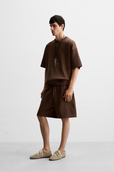 برمودا INTERLOCK تقنية - بني الخاص بـ Zara