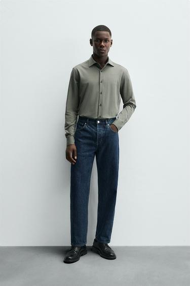 CHEMISE REGULAR FIT - Kaki clair de Zara