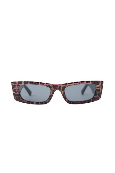 RECTANGULAR ANIMAL PRINT SUNGLASSES