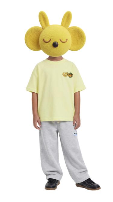 PANTALON BARREL ÉTIQUETTE - Gris chiné de Zara