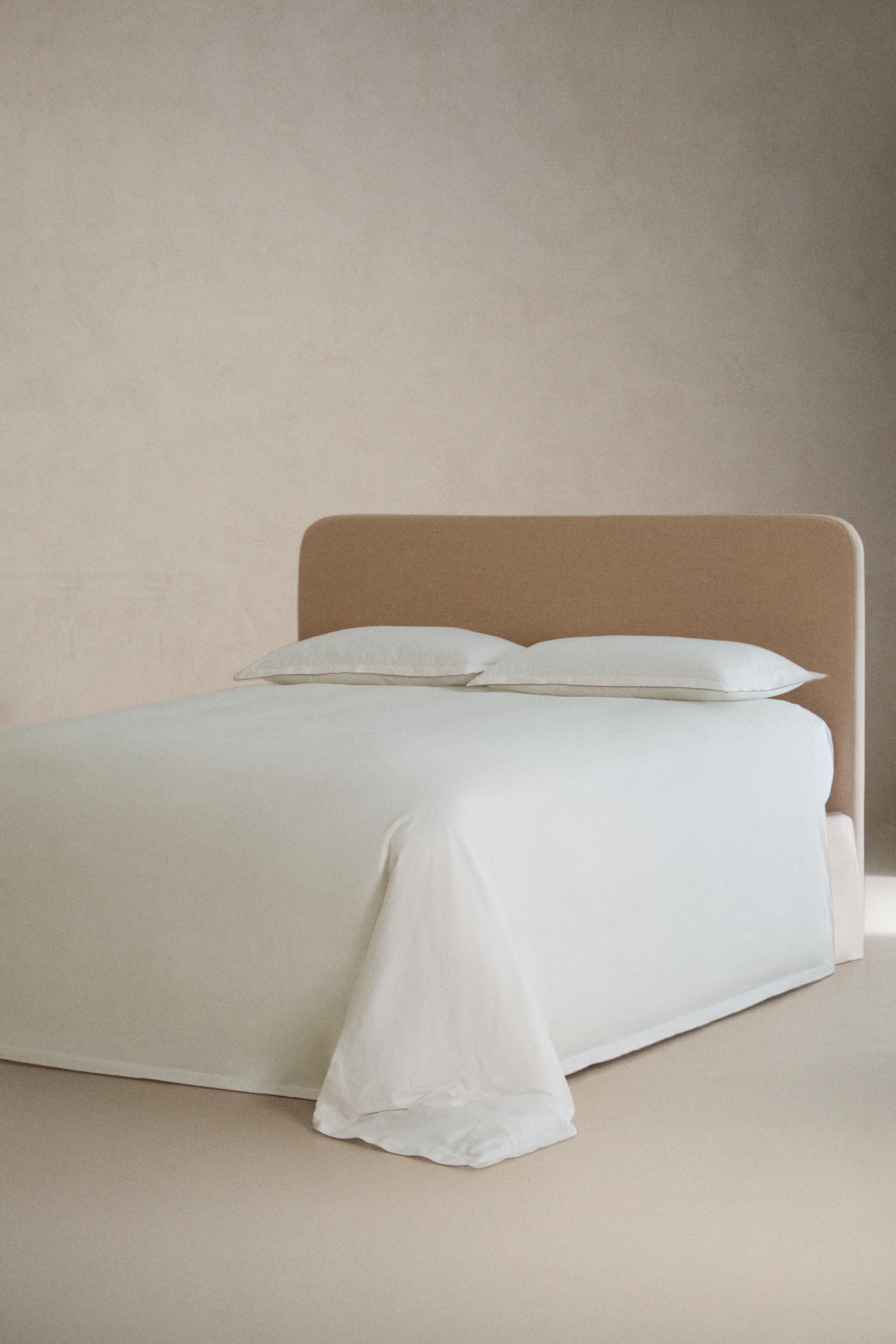 SATEEN OVERLOCK DUVET COVER — Pink