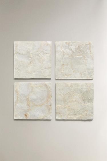 PACK DESSOUS DE VERRE NACRE (PACK DE 4) - Beige clair de Zara - Image 0