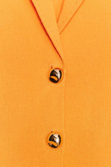 TOP GILET EN MAILLE À PLIS À LA TAILLE - Mandarine de Zara - Image 7
