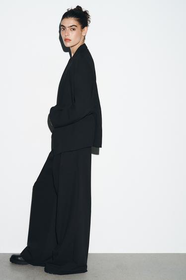 PINSTRIPED DARTED TROUSERS WITH FLAPS - Black by Zara - Image 3
