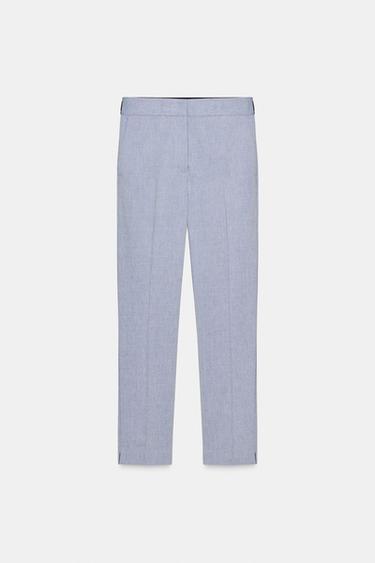 SOFT CROPPED TROUSERS - Blue marl by Zara - Image 0