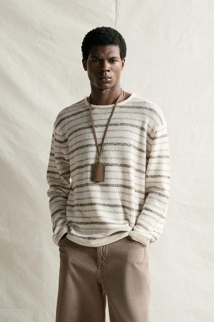 LINEN AND CASHMERE STRIPED JUMPER