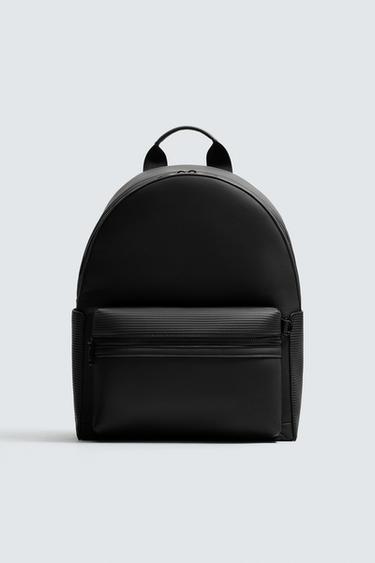 RUBBERISED BACKPACK - Black by Zara