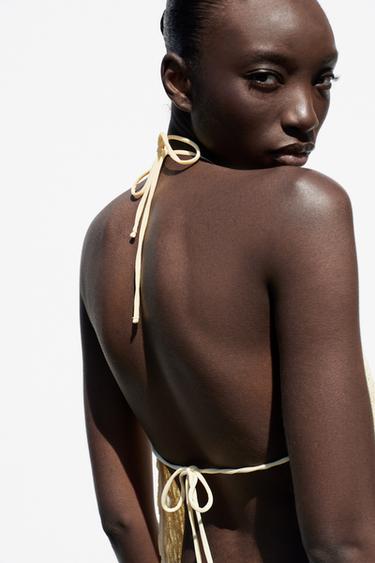 TOP HALTER DOS NU - Jaune clair de Zara - Image 3