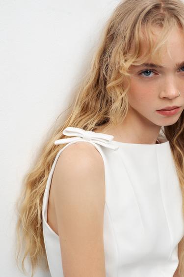 PEPLUM TOP WITH BOWS - White by Zara