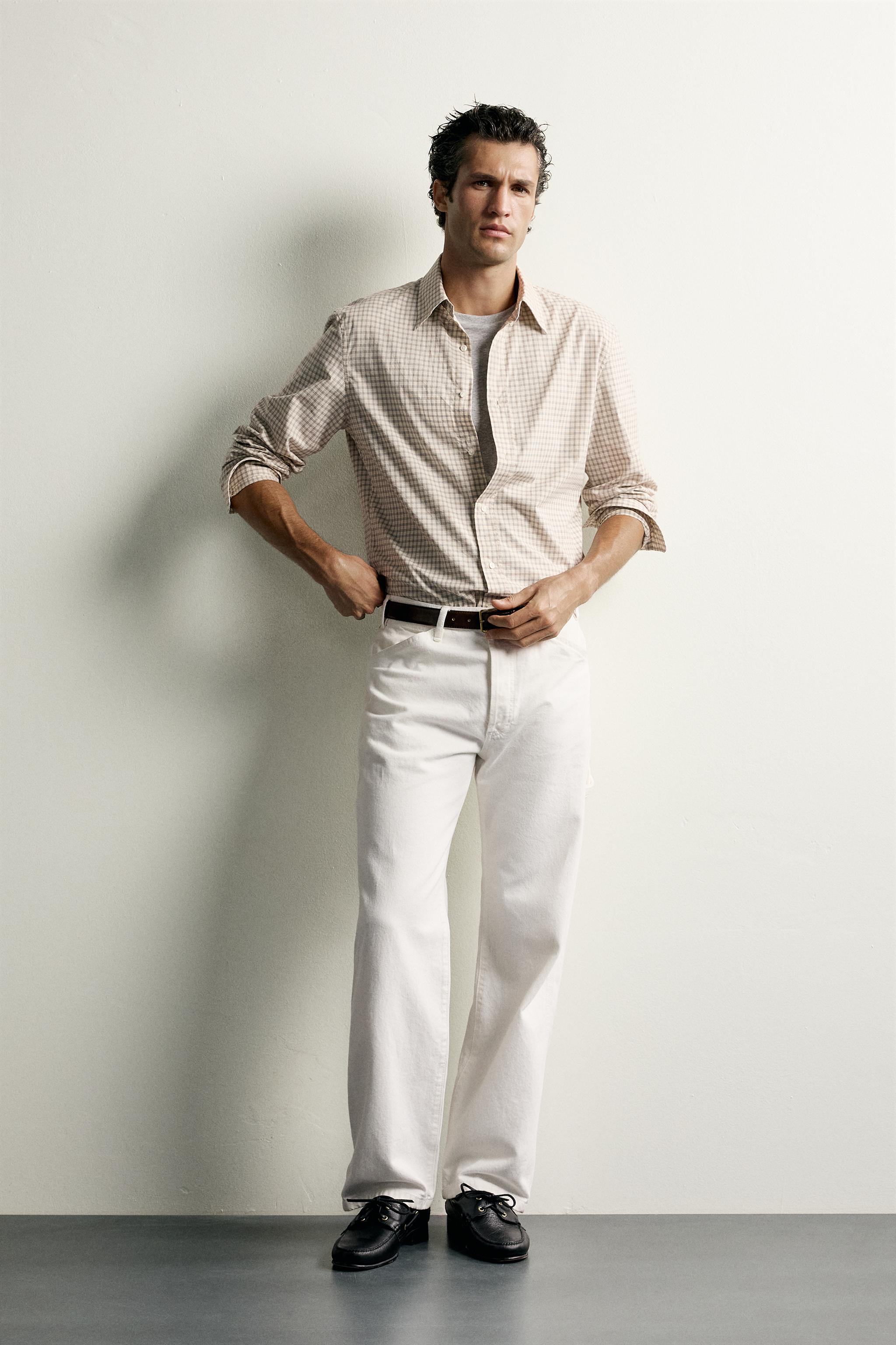 Мужские рубашки Zara PLAID REGULAR FIT SHIRT