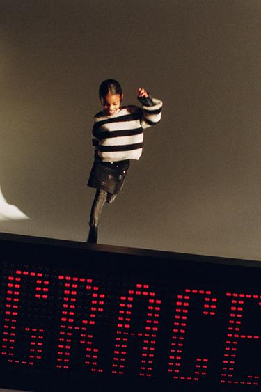 GLITTER STAR DENIM SKIRT - Black by Zara