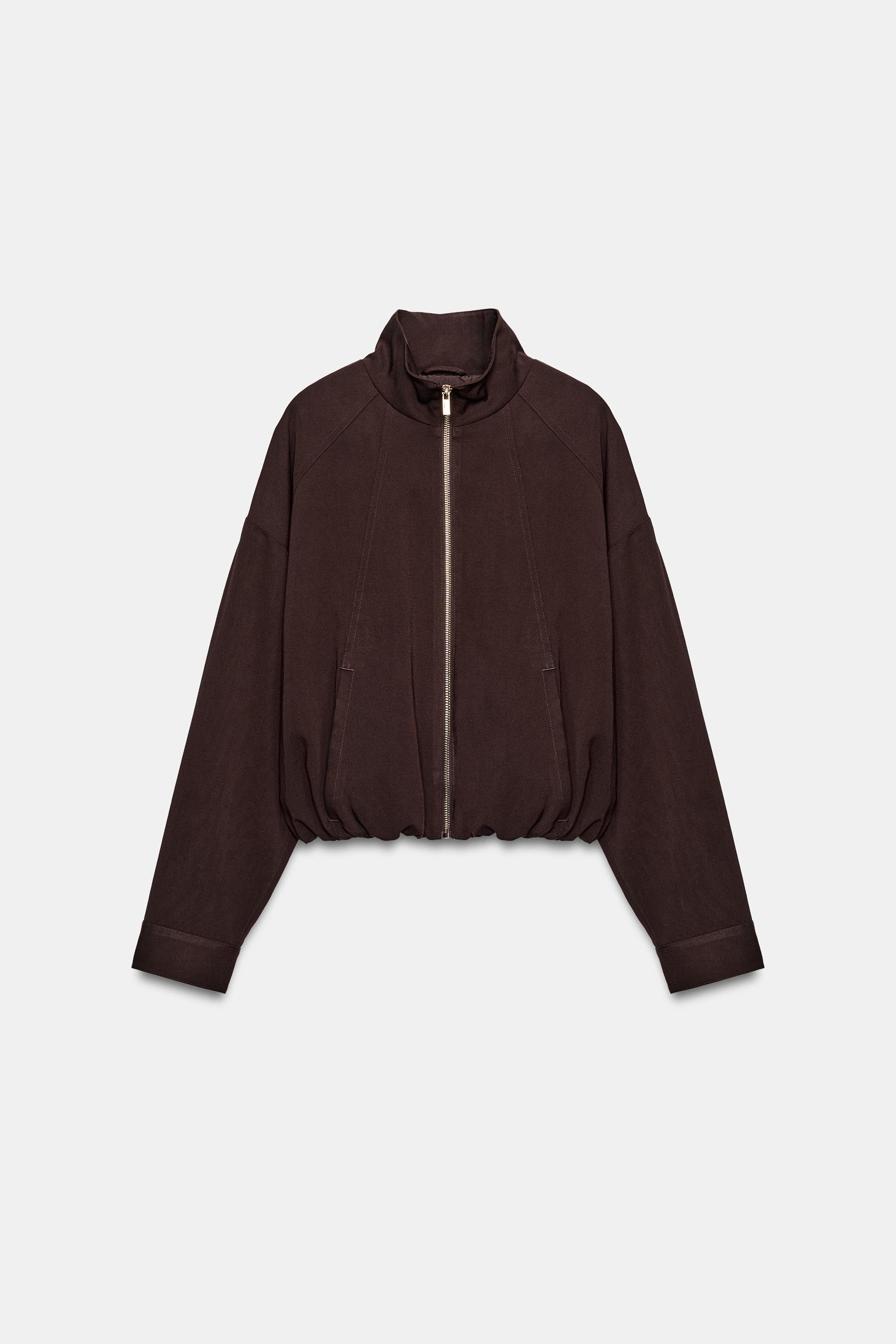Zara Dik Yaka Bomber Ceket görsel 6