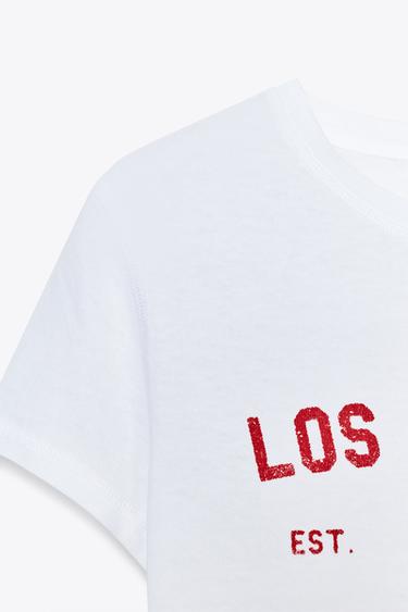 T-SHIRT EFFET DÉLAVÉ - Blanc de Zara - Image 6