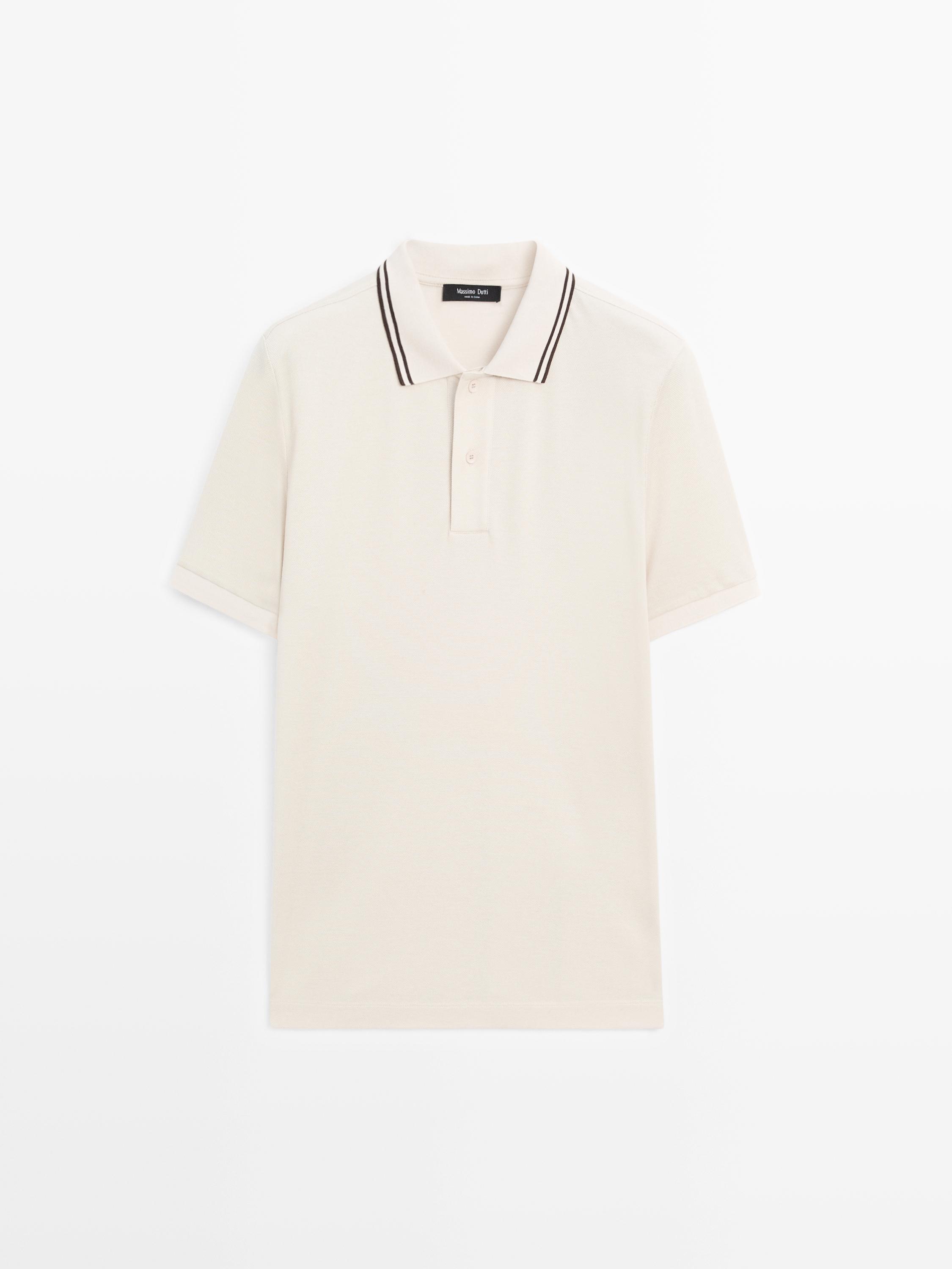 Short sleeve polo shirt with contrast detail