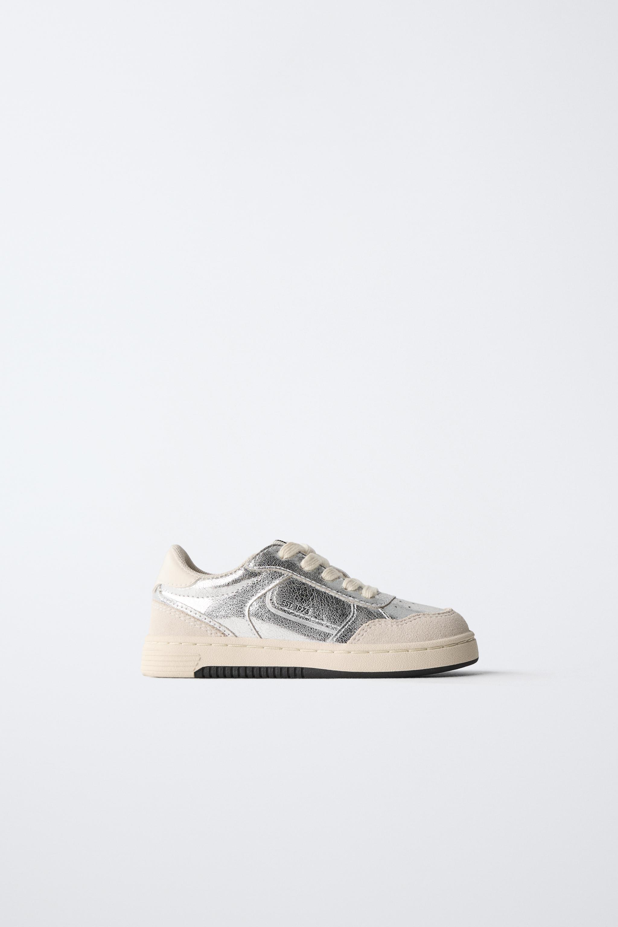 METALLIC SNEAKERS — Silver