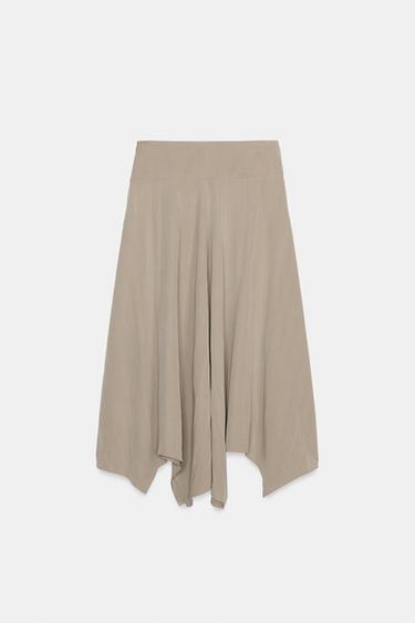 ASYMMETRIC MIDI SKIRT - Light camel by Zara - Image 5