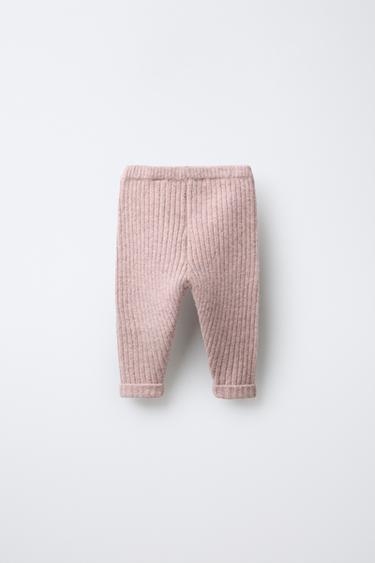 RIB KNIT LEGGINGS - Light pink by Zara - Image 1