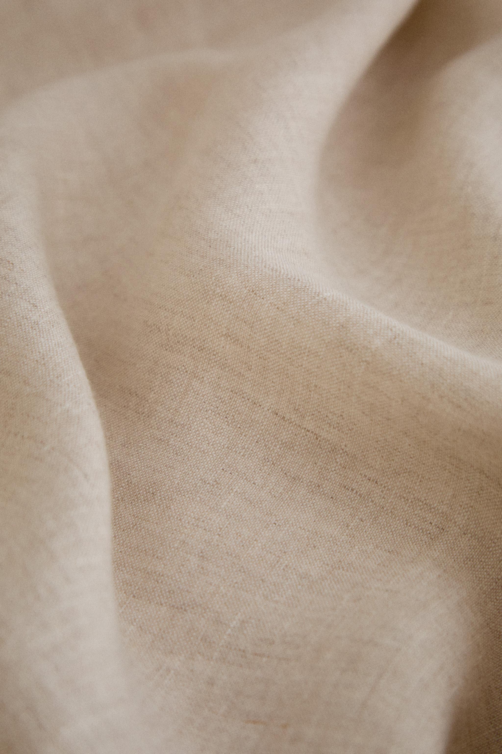WASHED LINEN DUVET COVER (160 GxM²) — Light beige