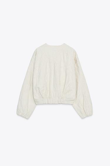 EMBROIDERED JACKET - Ecru by Zara - Image 7
