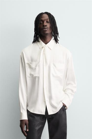 FLOWING BANDANA SHIRT - White by Zara