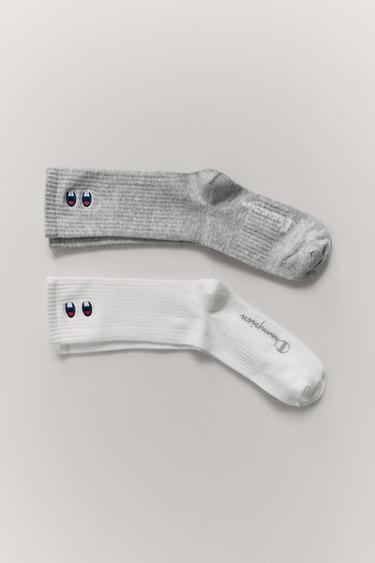 2-PACK OF CHAMPION ® X ZARA LOGO EMBROIDERED SOCKS - White by Zara