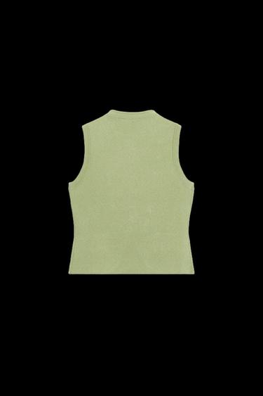 STRICKWESTE MIT KNEBELKNÖPFEN - Khaki von Zara