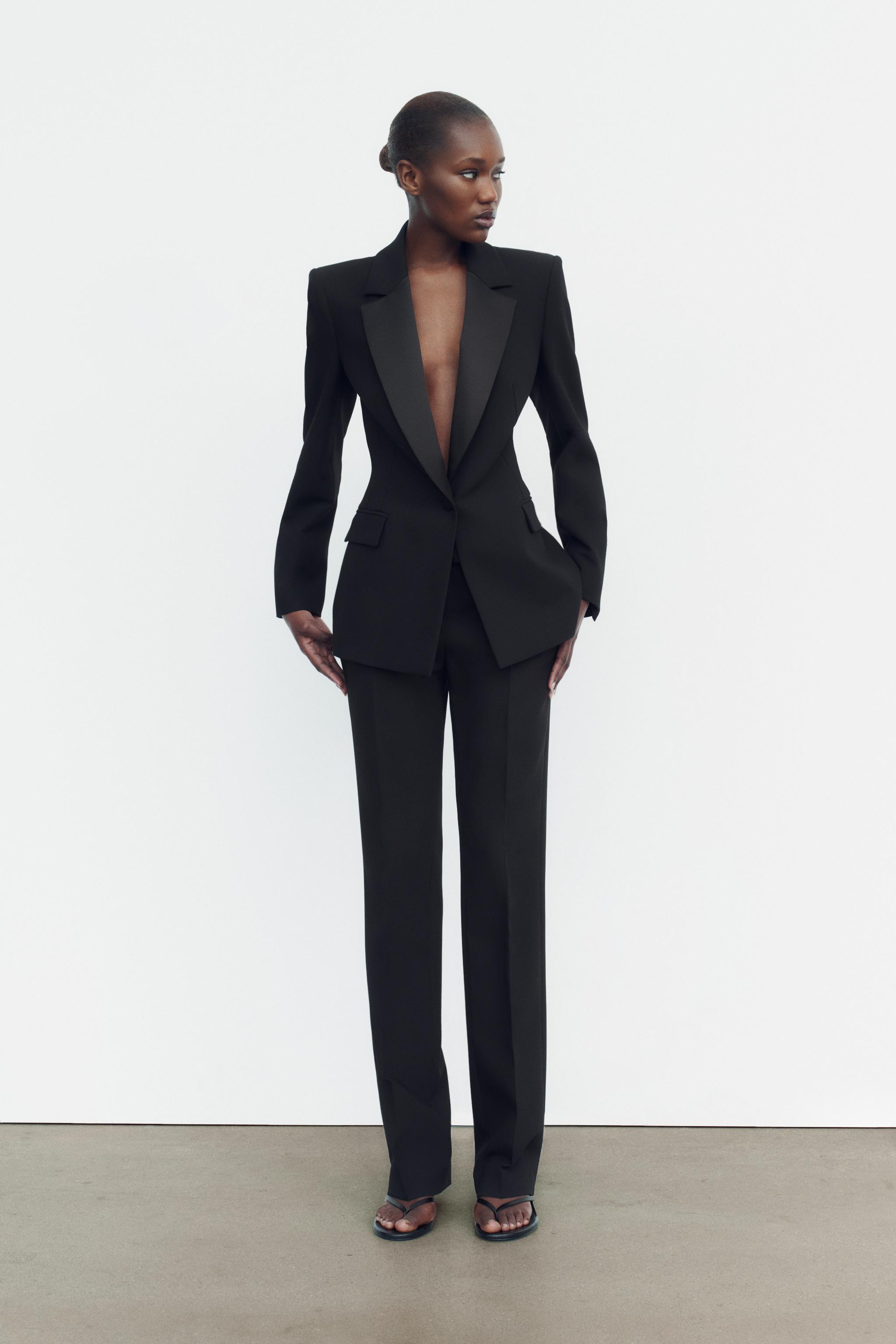 COMBINATION SATIN EFFECT BLAZER - Black | ZARA United States